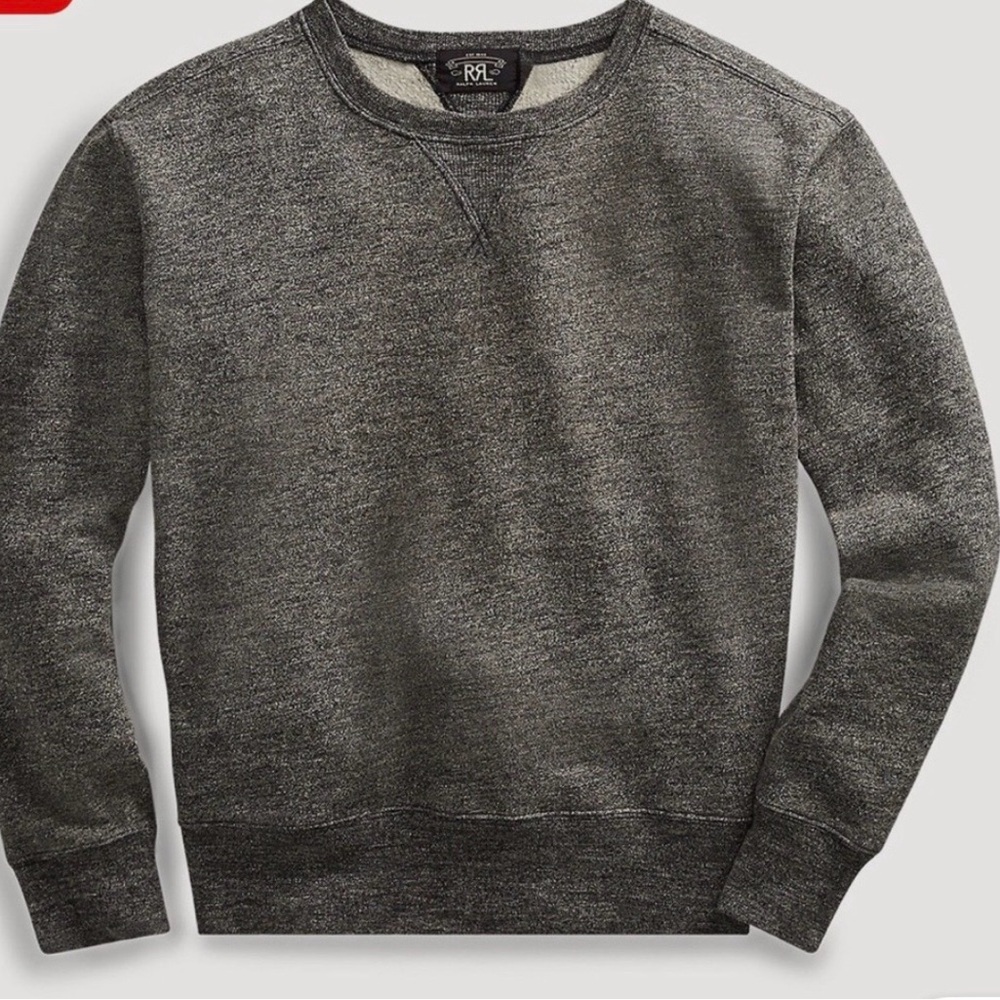 Ralph Lauren Double RL Heather Gray Fleece Sweatshirt